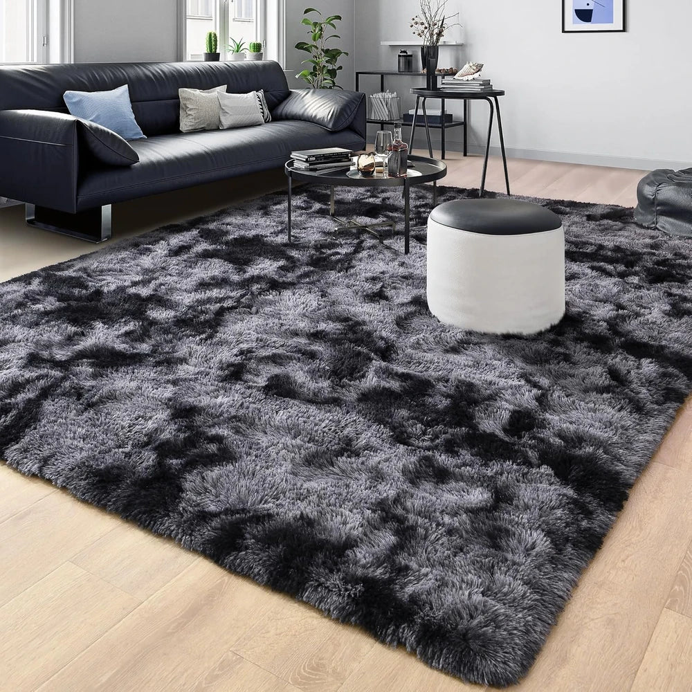 Tie-Dye Fluffy Living Room Area Rug