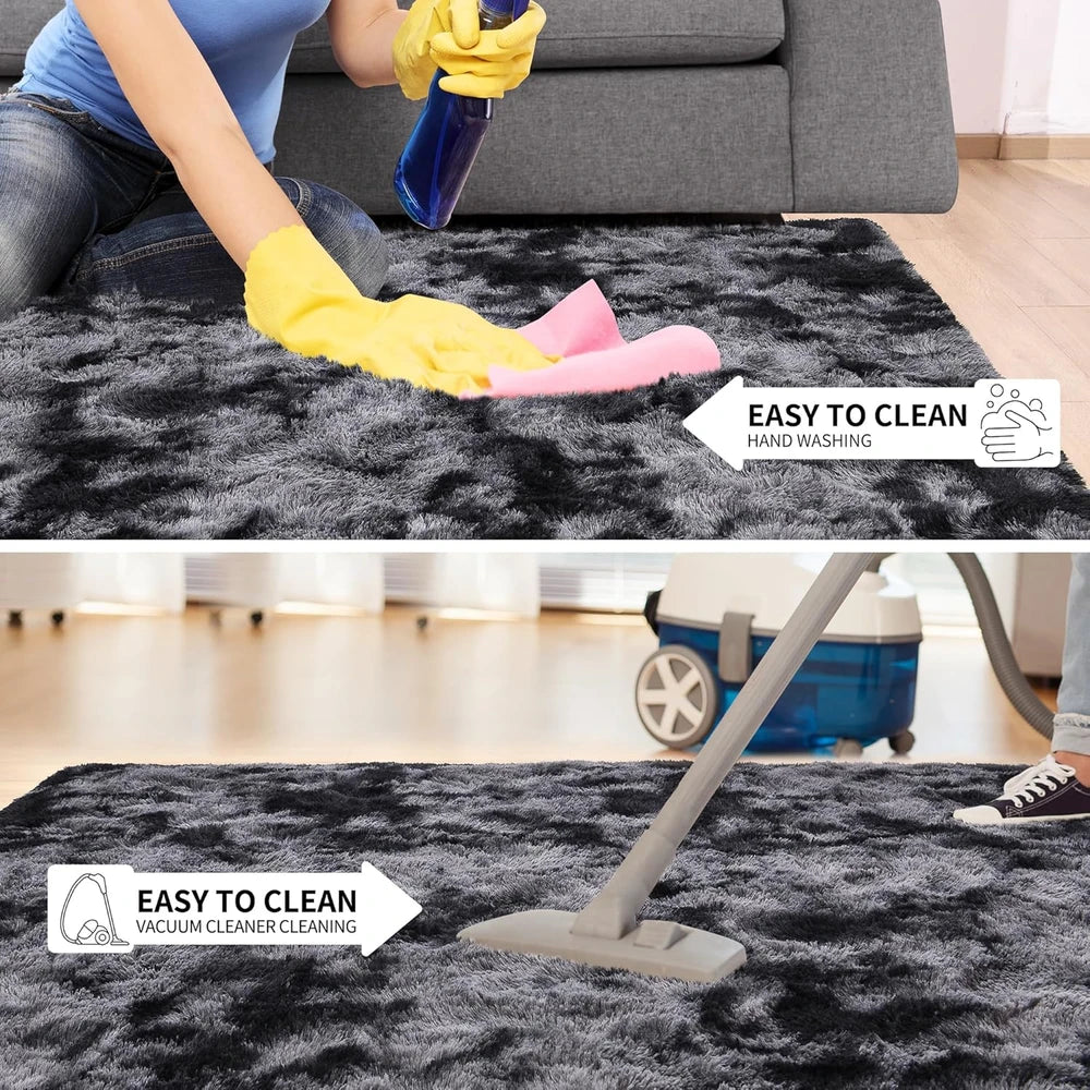 Tie-Dye Fluffy Living Room Area Rug