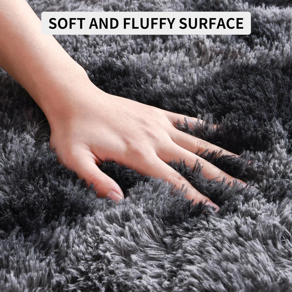 Tie-Dye Fluffy Living Room Area Rug