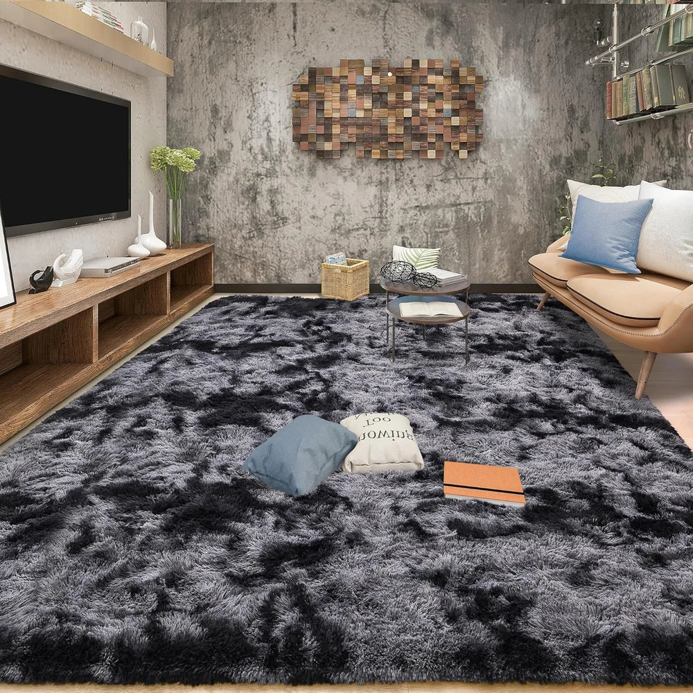 Tie-Dye Fluffy Living Room Area Rug
