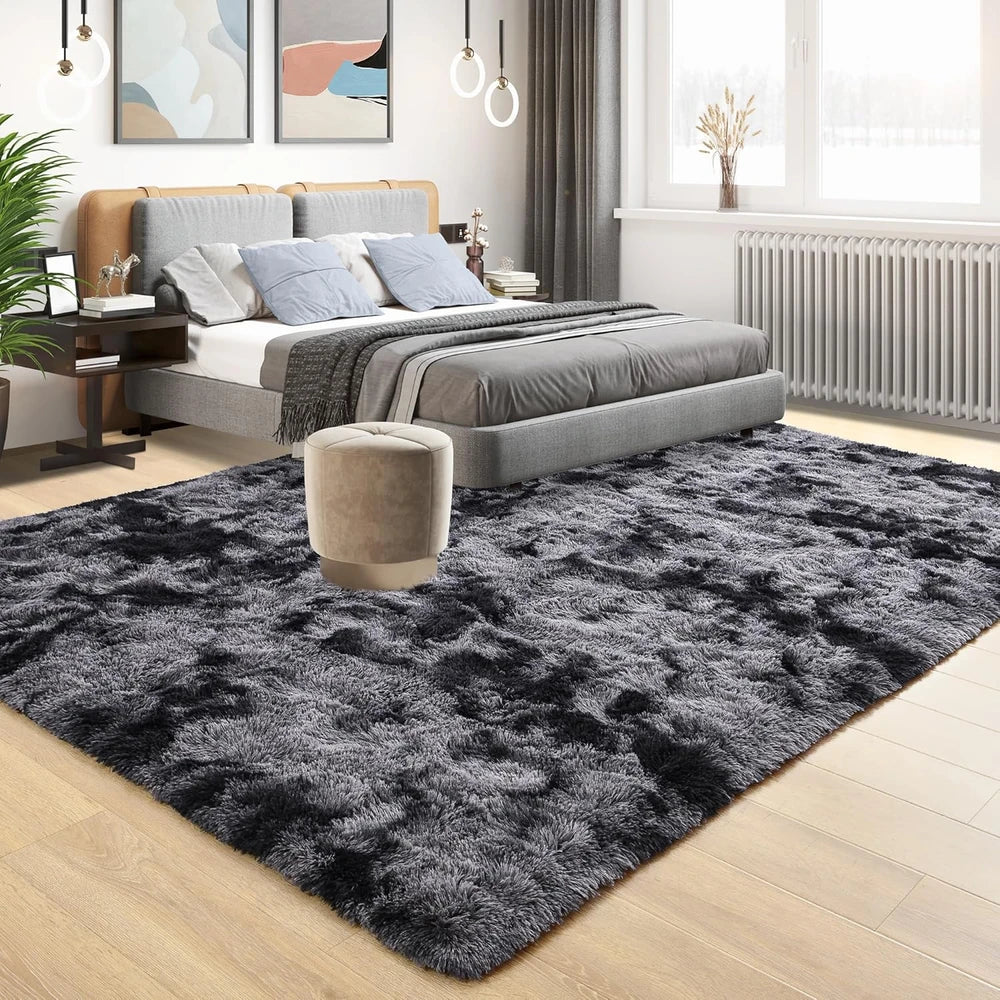 Tie-Dye Fluffy Living Room Area Rug