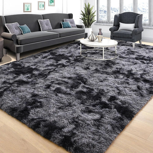 Tie-Dye Fluffy Living Room Area Rug